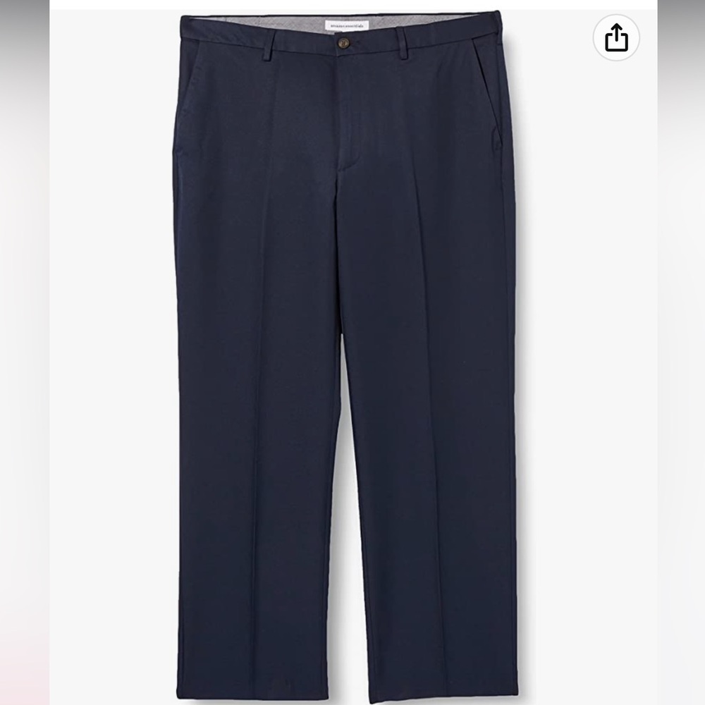 Amazon Essentials Men's Classic-Fit Expandable-Waist Flat-Front Dress Pant 42x32